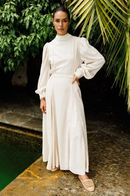 Kazabilanka Naturel Keten Elbise