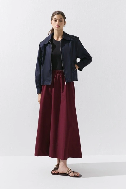 Kısa Gabardin Lacivert Ceket