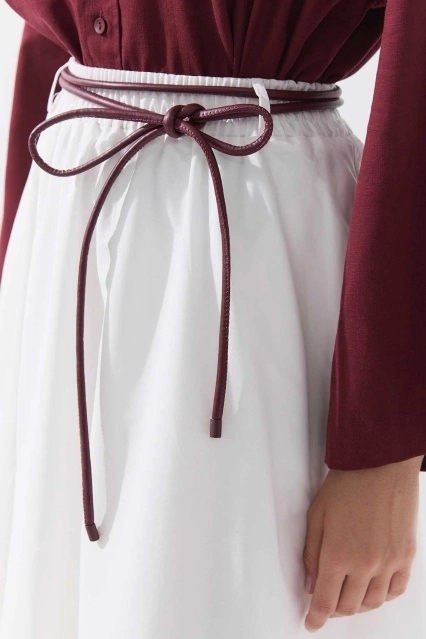 Kordon Bordo Deri Kemer