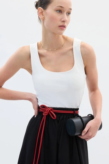 Kordon Kırmızı Deri Kemer