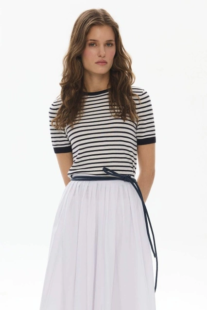 Kordon Lacivert Deri Kemer