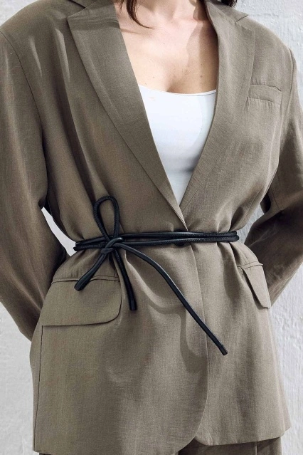 Kordon Siyah Deri Kemer