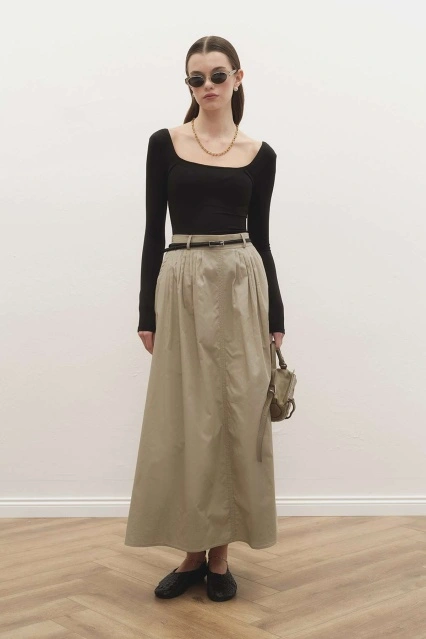 Lidia Pile Detaylı Kum Beji Etek