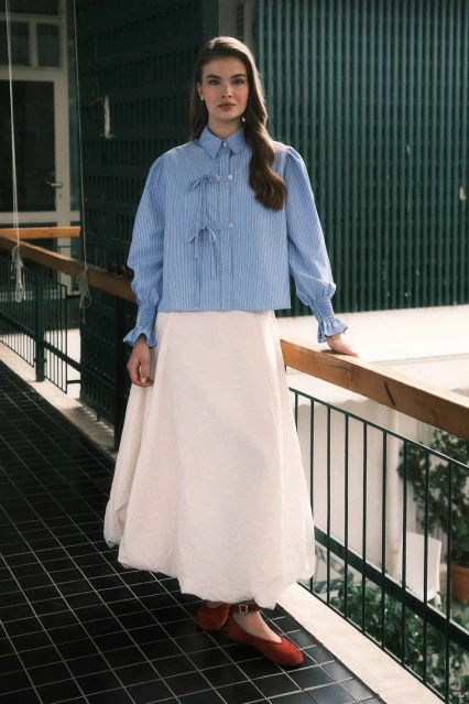 Linda Balon Form Ekru Etek