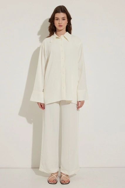 Kraş Dokulu Kemik Pantolon Takım