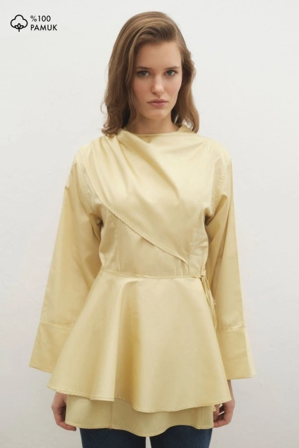 Love Pelerin Detaylı Soft Saman Gömlek