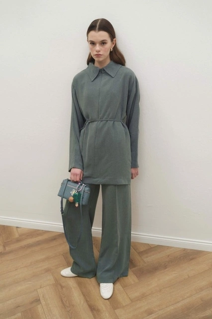 Melanj Dokulu Glide Çağla Pantolon Takım