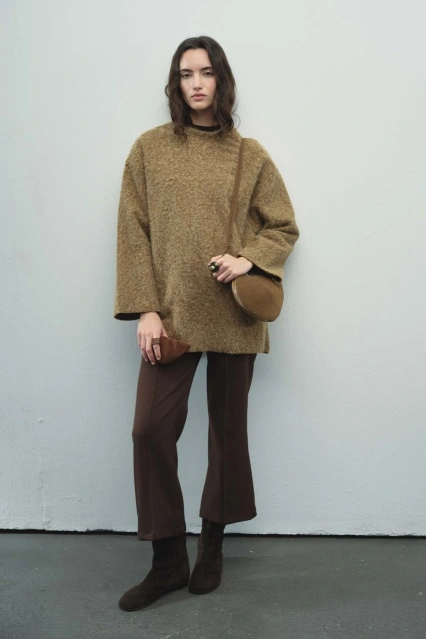 Melanj Dokulu Sütlü Kahve Kazak