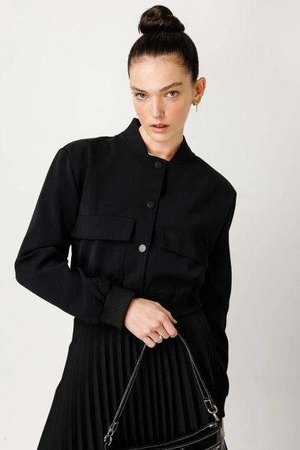 Mocha Bomber Siyah Ceket