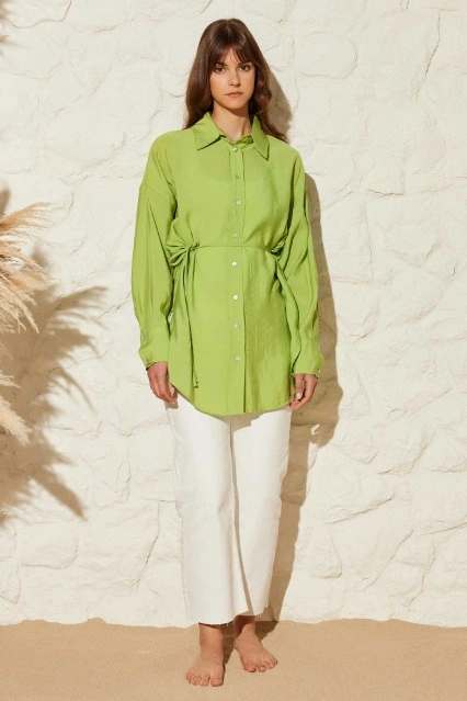 Modal Fıstık Yeşili Gömlek