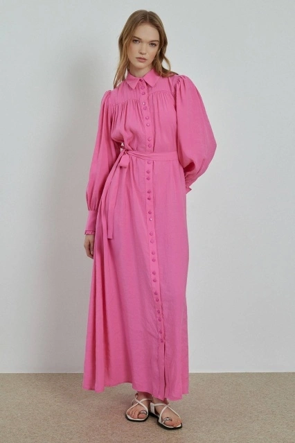 Kemerli Pembe Modal Elbise Kemerli Pembe Modal Elbise