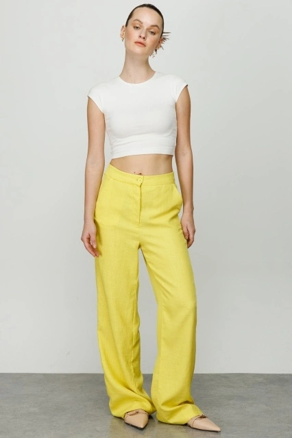 Nature Palazzo Sarı Pantolon