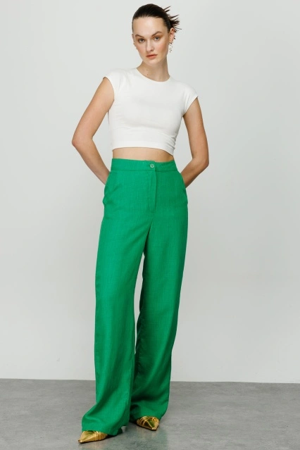 Nature Palazzo Yeşil Pantolon