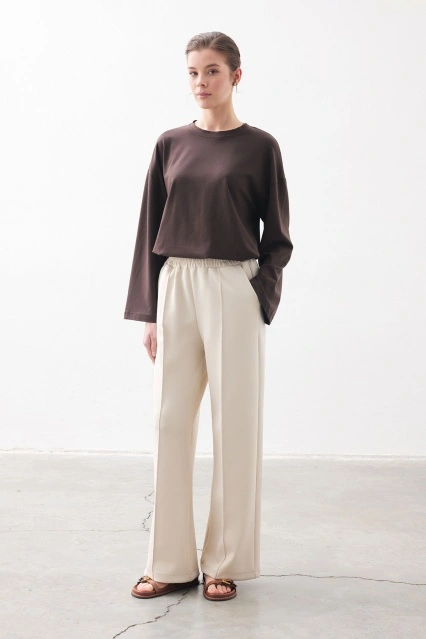 Nervürlü Scuba Bej Pantolon