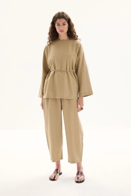 Organik Karışımlı Lastikli Vizon Pantolon