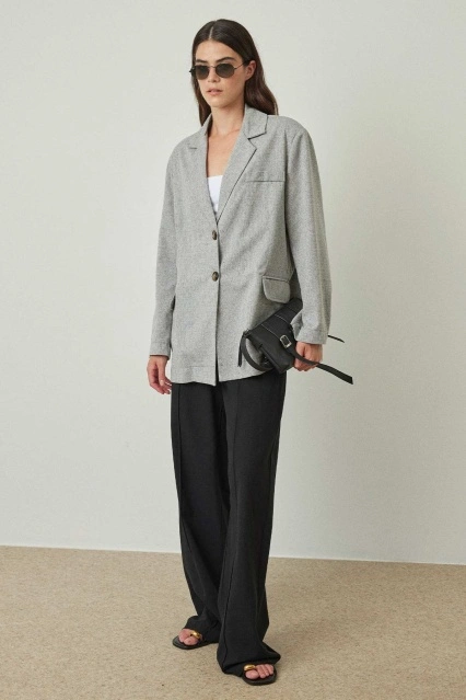 Retro Basic Antrasit Ceket