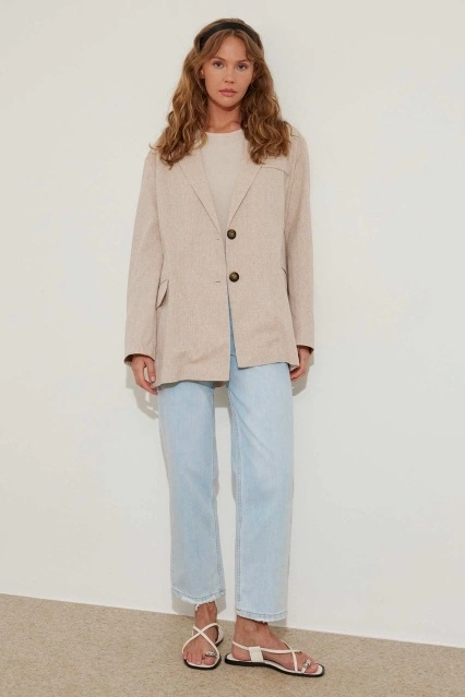 Retro Basic Camel Ceket Retro Basic Camel Ceket