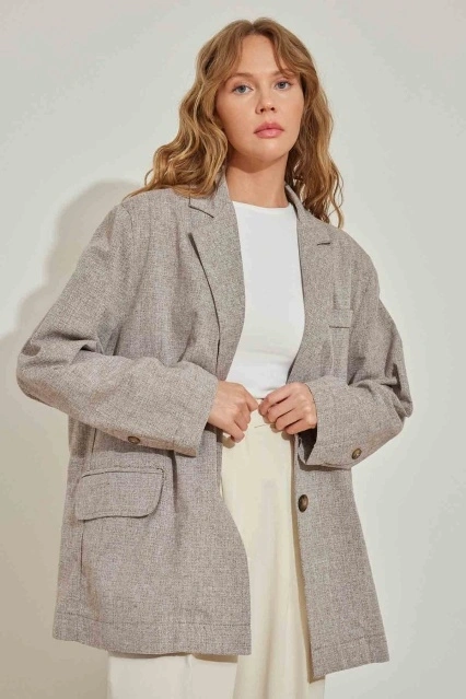 Retro Basic Kahve Ceket