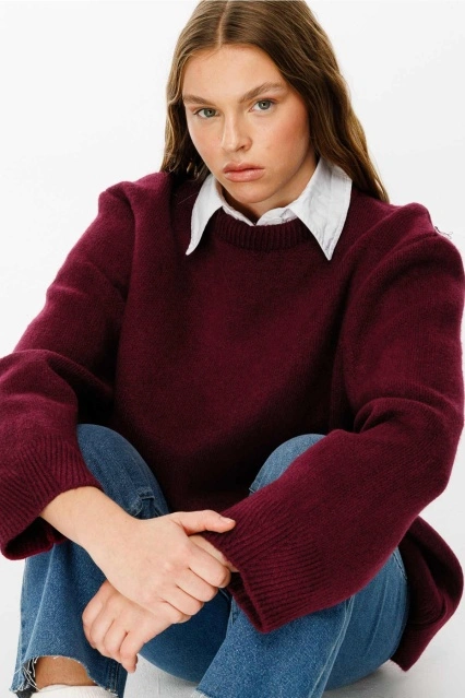 Oversize Vişne Kazak