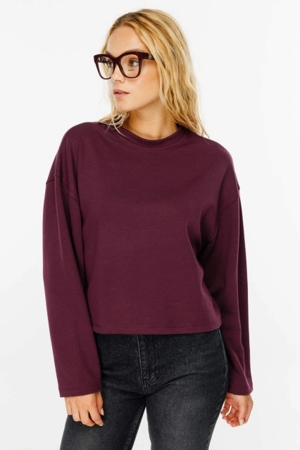 Oversize Pamuklu Vişne Sweatshirt