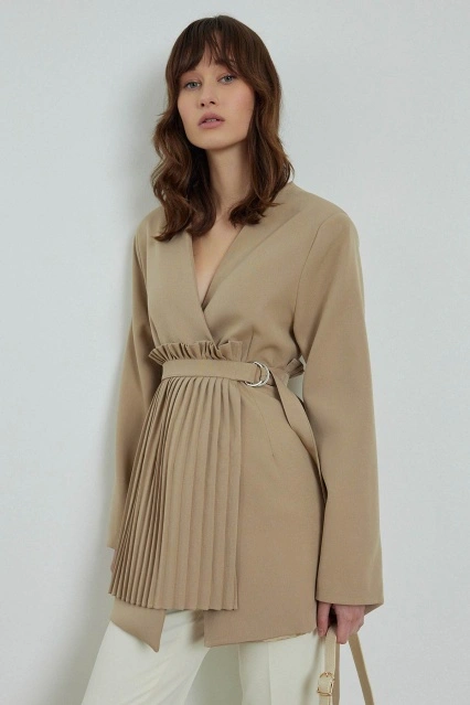 Pilise Aksesuarlı Blazer Taş Ceket