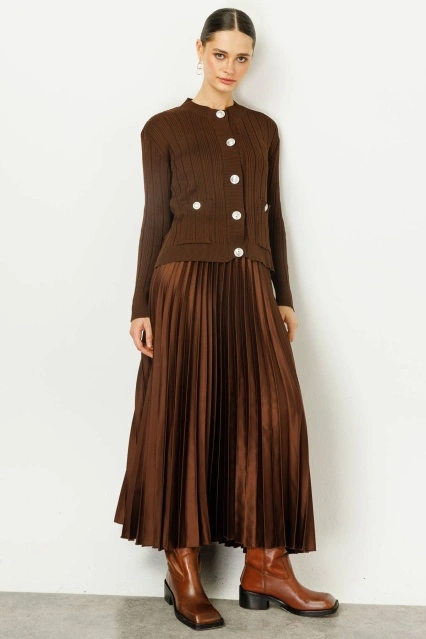 Pilisoley Saten Kahve Etek