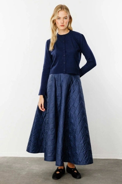 Premium Bisiklet Yaka Lacivert Triko Hırka Premium Bisiklet Yaka Lacivert Triko Hırka