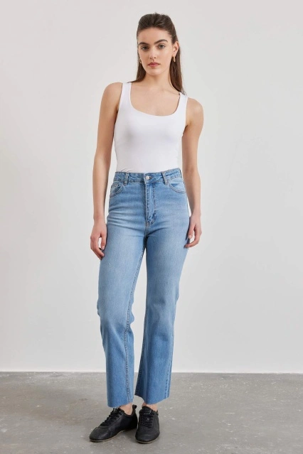 Premium Flare Açık Mavi Jean