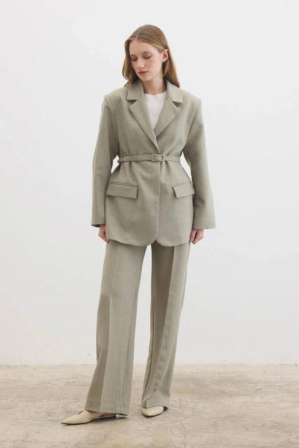 Premium Kemer Tokalı Çağla Ceket