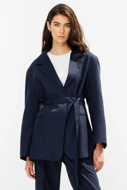 Premium Kemerli Blazer Lacivert Ceket Premium Kemerli Blazer Lacivert Ceket