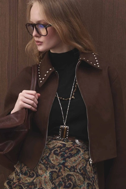 Premium Kısa Süet Koyu Kahve Ceket