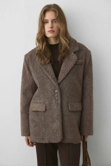 Premium Kruvaze Kahve Blazer