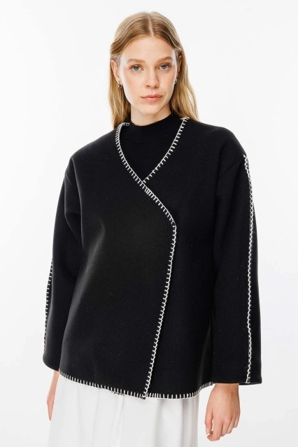 Premium Dikişli Siyah Kaşe Ceket