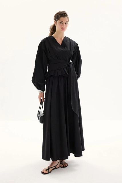 Princess Pamuklu Siyah Etek Takım