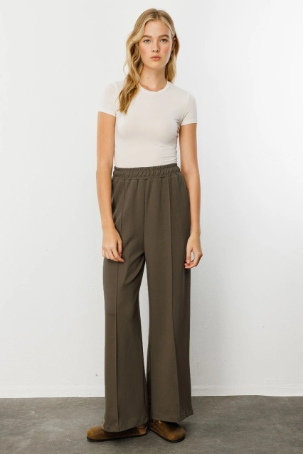 Rahat Kesim Bol Paça Vizon Pamuk Pantolon