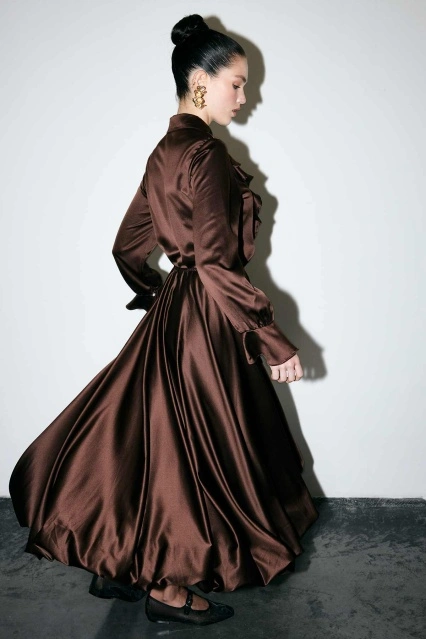 Saten Princess Kahve Etek