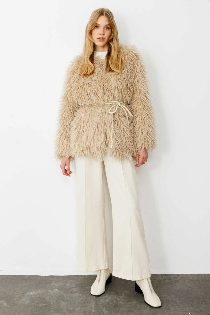 Selection Kabarık Tüylü Vizon Ceket