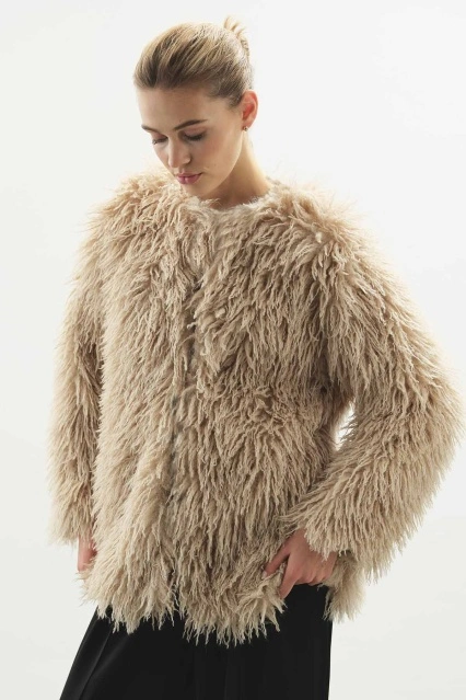 Selection Kabarık Tüylü Vizon Ceket