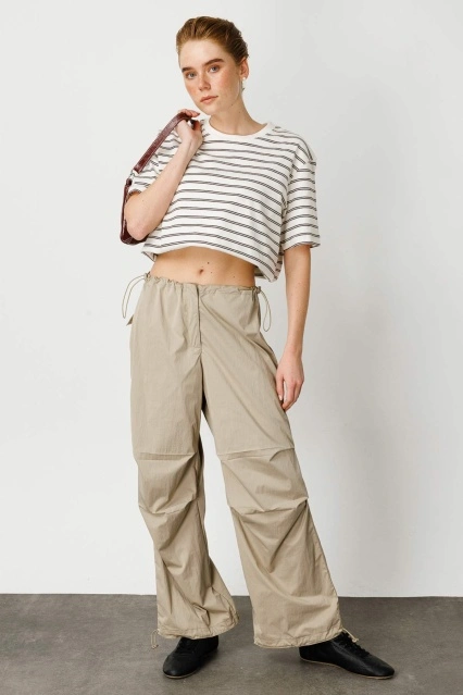 Stoper Detaylı Kargo Vizon Pantolon