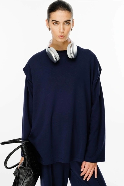 Vatkalı Compact Pamuk Lacivert Sweatshirt