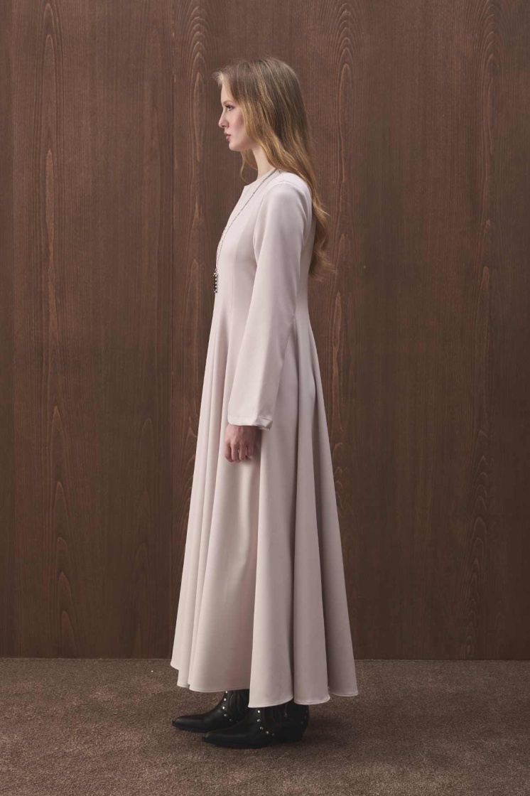 Belden Oturma Detaylı Taş Elbise - 5