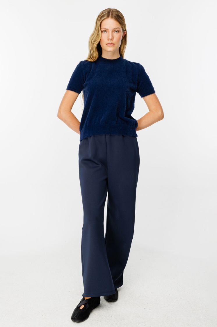 Beli Lastikli Scuba Lacivert Pantolon
