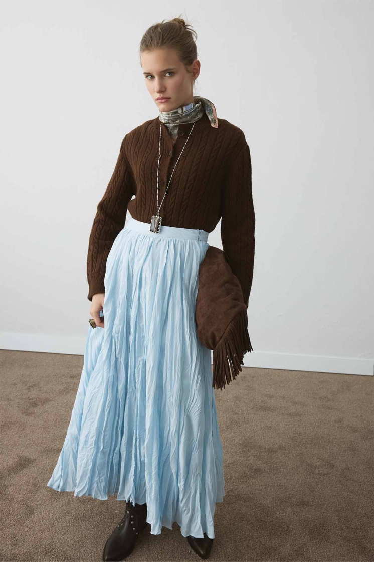 Boho Crash Soft Mavi Etek