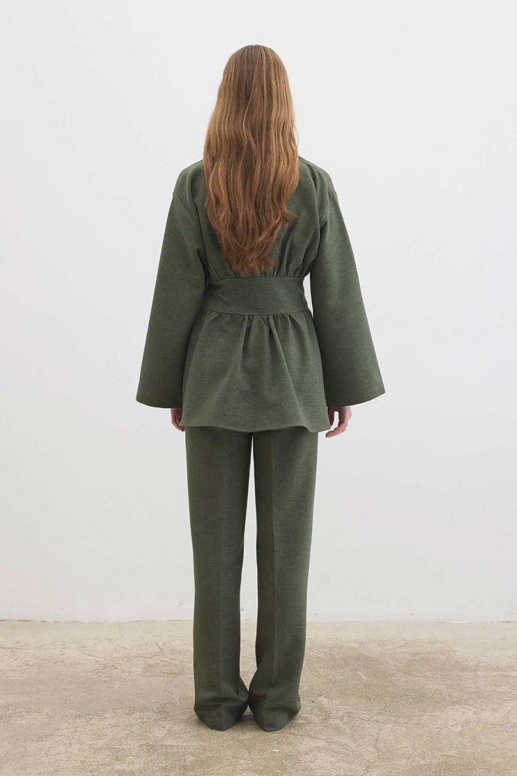 Çift Tokalı Haki Tunik - 8