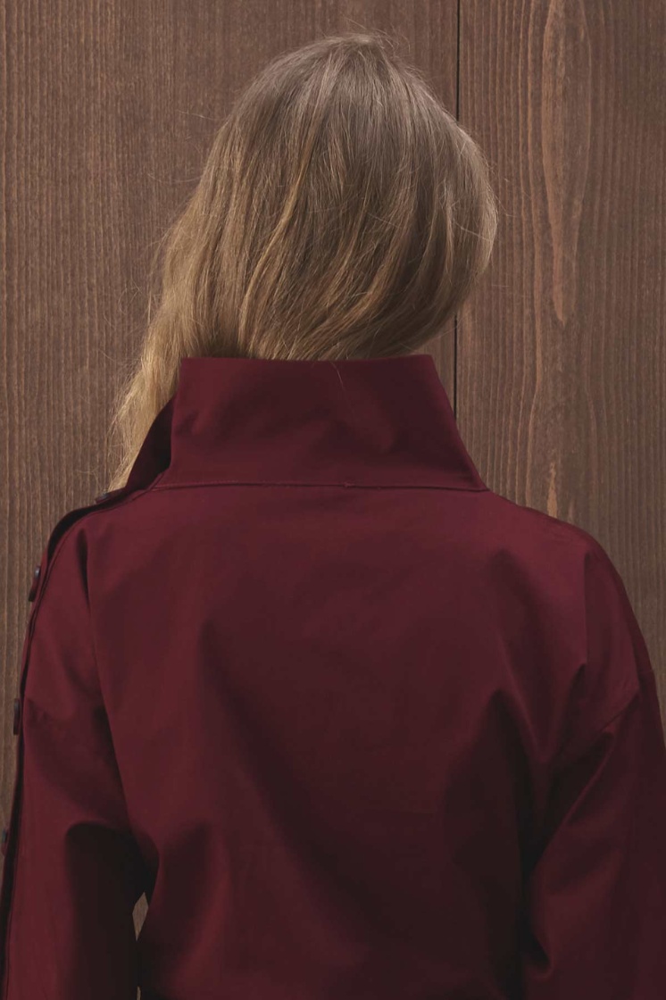 Düğme Detaylı Asimetrik Bordo Bluz - 7