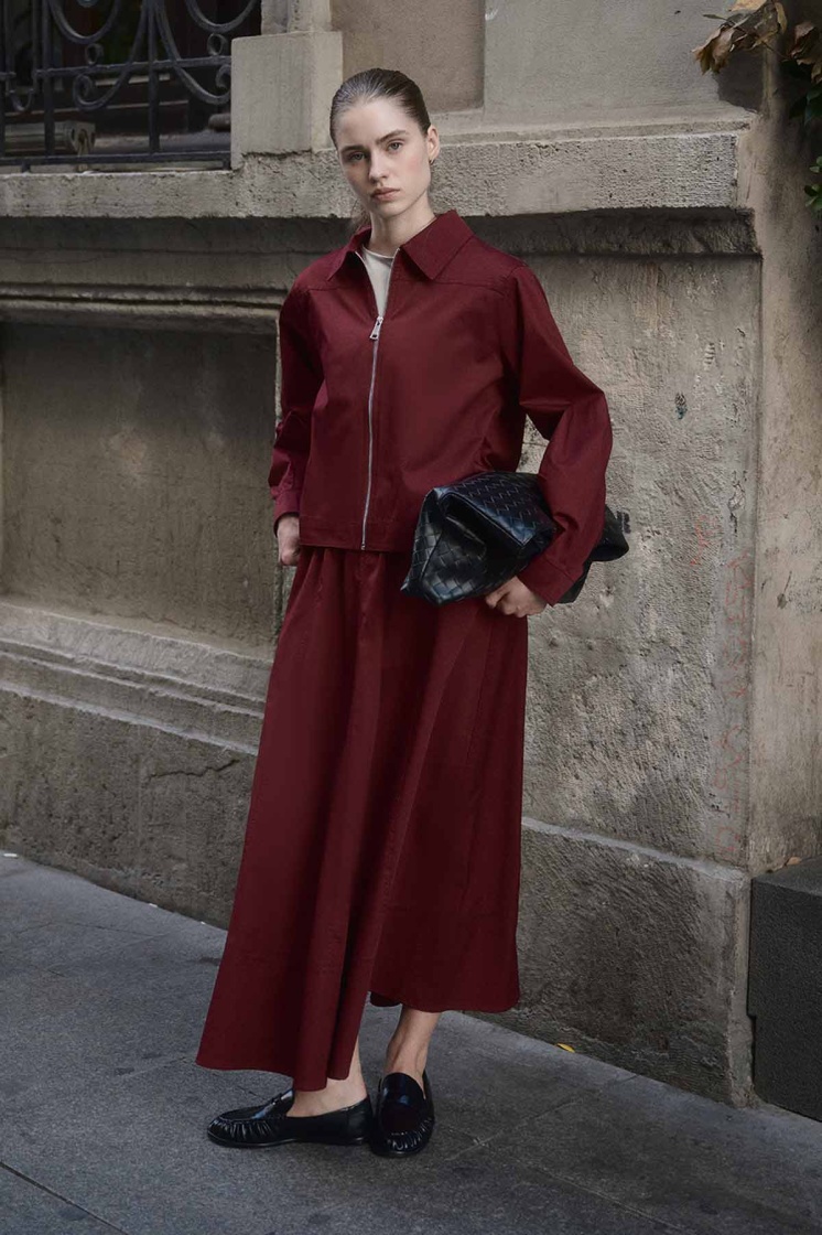 Gabardin Bordo Ceket Etek Takım
