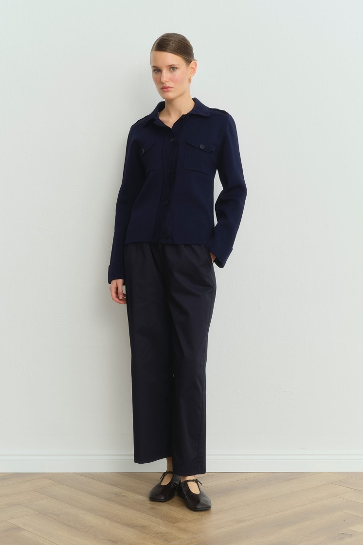 Gabardin Loose Lacivert Pantolon