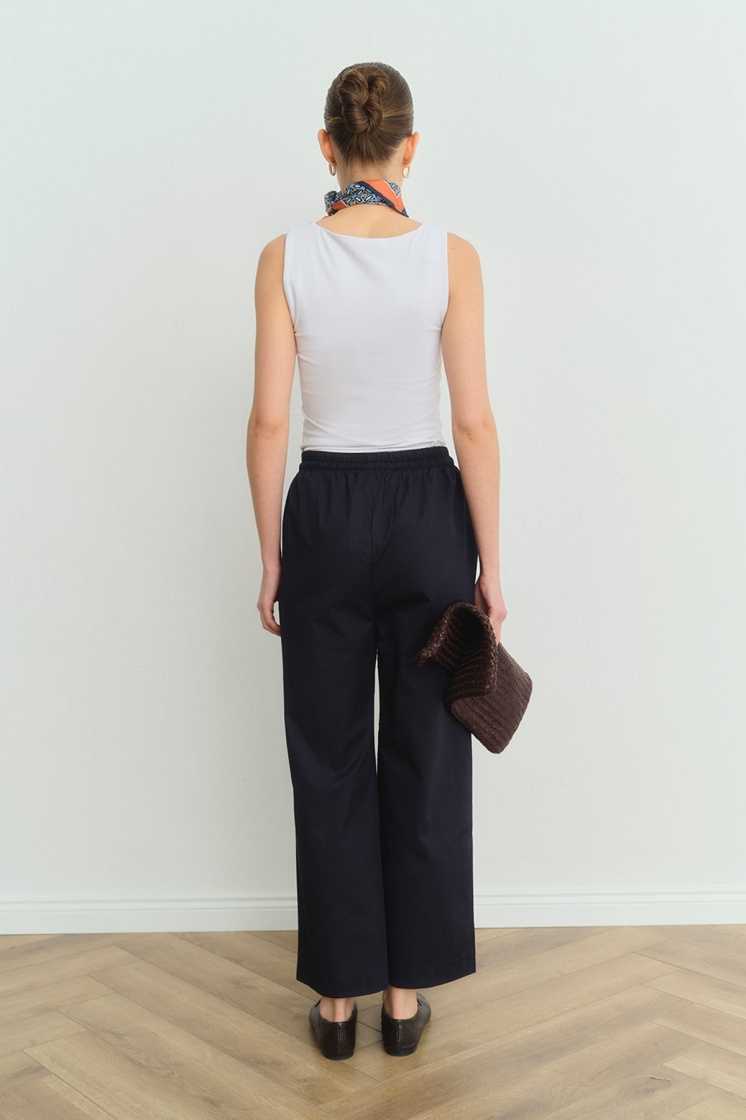 Gabardin Loose Lacivert Pantolon