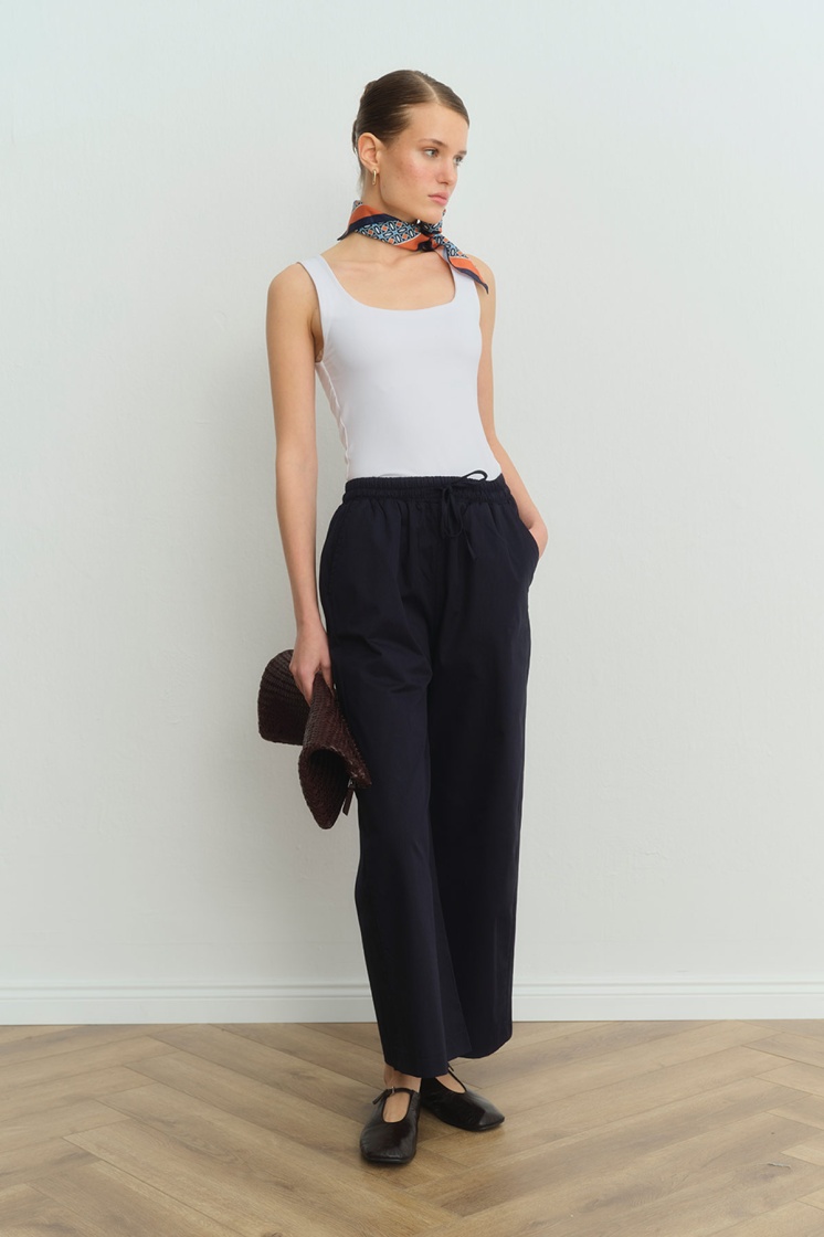 Gabardin Loose Lacivert Pantolon