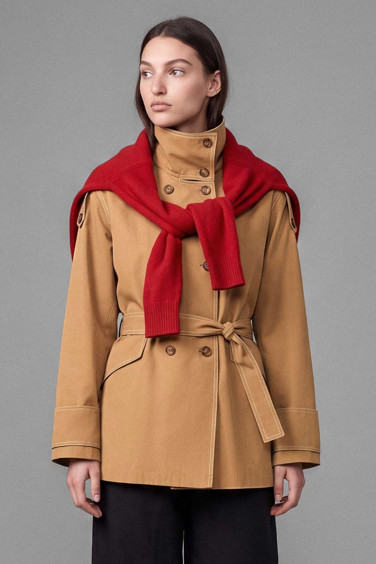 Geniş Yaka Camel Trençkot - 6